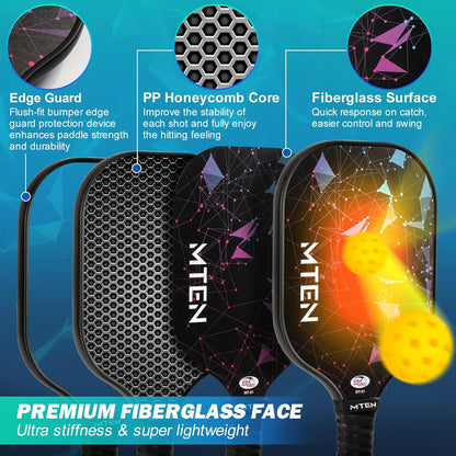 USAPA Approved Fiberglass Complete Pickleball Paddle Set – Lightweight, Durable Rackets for Men & Women