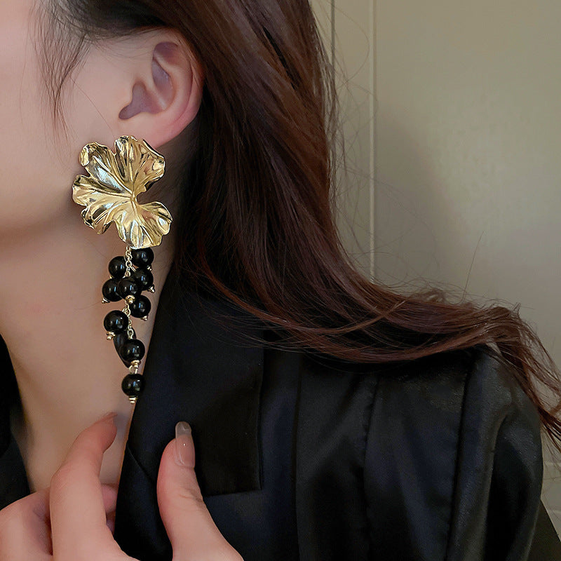 Tassel earrings with a heavy sense of luxury and light luxury, earrings for women