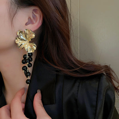 Tassel earrings with a heavy sense of luxury and light luxury, earrings for women