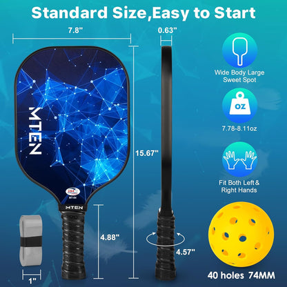 USAPA Approved Fiberglass Complete Pickleball Paddle Set – Lightweight, Durable Rackets for Men & Women