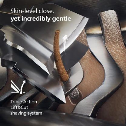 Philips i9000 Prestige Electric Shaver, Mystic Blue | SkinIQ Comfort, Wet or Dry Use, 360° Dual SteelPrecision Blades, Quick Clean Pod, Includes Travel Case, XP9201/20