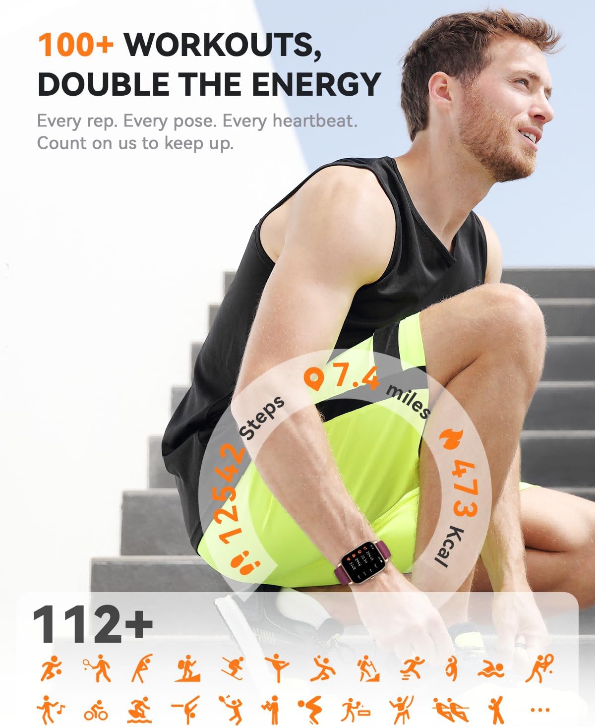 Smart Watch for Men & Women, 1.85" HD Fitness Tracker with Bluetooth Calling, Compatible with iOS & Android (Burgundy)