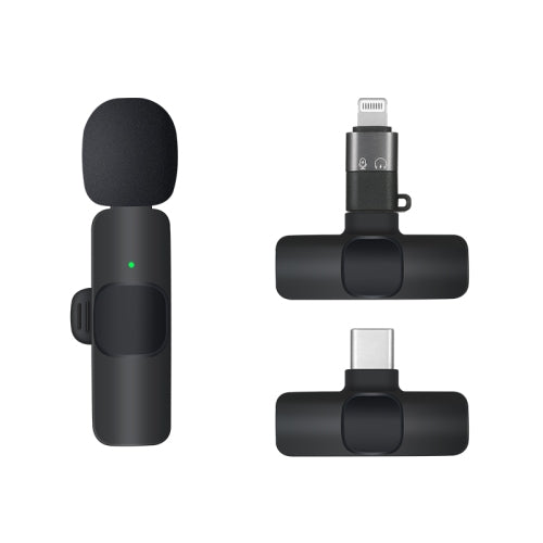 ULTREND Plug-Play Auto-syncs Wireless lapel Lavalier Microphone 2 in-1 Receiver (Lightning / USB C)