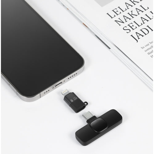 ULTREND Plug-Play Auto-syncs Wireless lapel Lavalier Microphone 2 in-1 Receiver (Lightning / USB C)