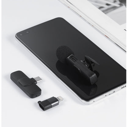 ULTREND Plug-Play Auto-syncs Wireless lapel Lavalier Microphone 2 in-1 Receiver (Lightning / USB C)