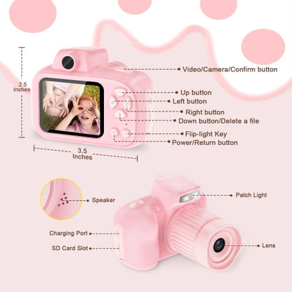 Digital Camera for Kids, 600mAh Battery, 30 Cartoon Frames and 6 Color Filters, HD 1080p Video Camera for Girls and Boys with 32GB SD Card.