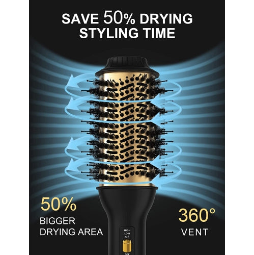 3 in 1 Hot Air Brush One Step Hair Dryer and Volumizer, Negative Ionic Hair Styler for Comb, Drying, and Straightening