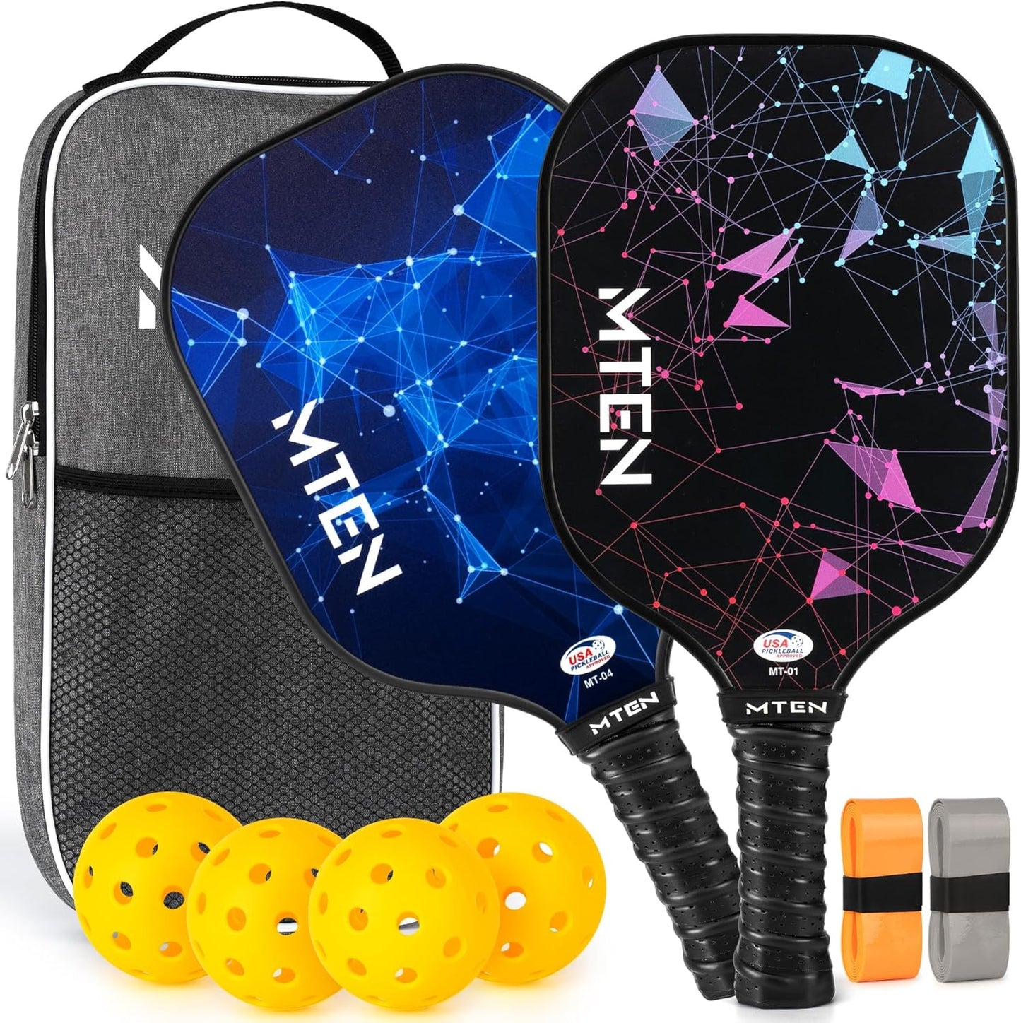 USAPA Approved Fiberglass Complete Pickleball Paddle Set – Lightweight, Durable Rackets for Men & Women