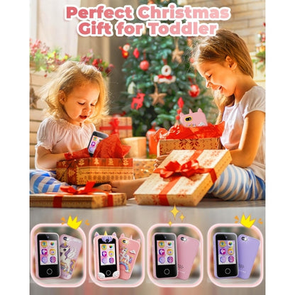 Kids Smart Phone Toy for Boys 3-8 Years Old - Educational games, Dual cameras, MP3 Music Player, and touchscreen pretend play. Toddler Birthday Gifts - Pink