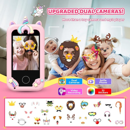 Kids Smart Phone Toy Pink for Girls 3-8 Years Old. Toddler Unicorn Gifts, Educational games, Dual cameras, MP3 Music Player, and touchscreen pretend play. Unicorn Birthday Gifts