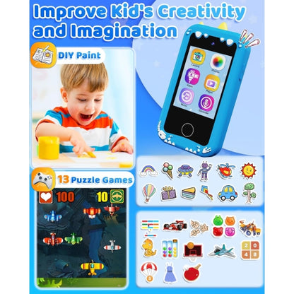 Kids Smart Phone Toy for Boys 3-8 Years Old. Dinosaur birthday gifts, Educational games, Dual cameras, MP3 Music Player, and touchscreen pretend play. Toddler Birthday Gifts
