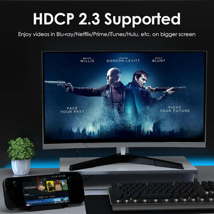 Steam Deck Dock, 6-in-1 Docking Station for Steam Deck/ROG Ally/Legion Go with 4K@144Hz HDMI 2.1, 100W PD in, 3X 10G USB 3.2, Gigabit RJ45