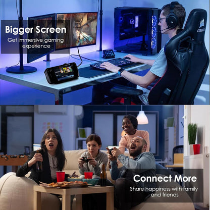 Steam Deck Dock, 6-in-1 Docking Station for Steam Deck/ROG Ally/Legion Go with 4K@144Hz HDMI 2.1, 100W PD in, 3X 10G USB 3.2, Gigabit RJ45