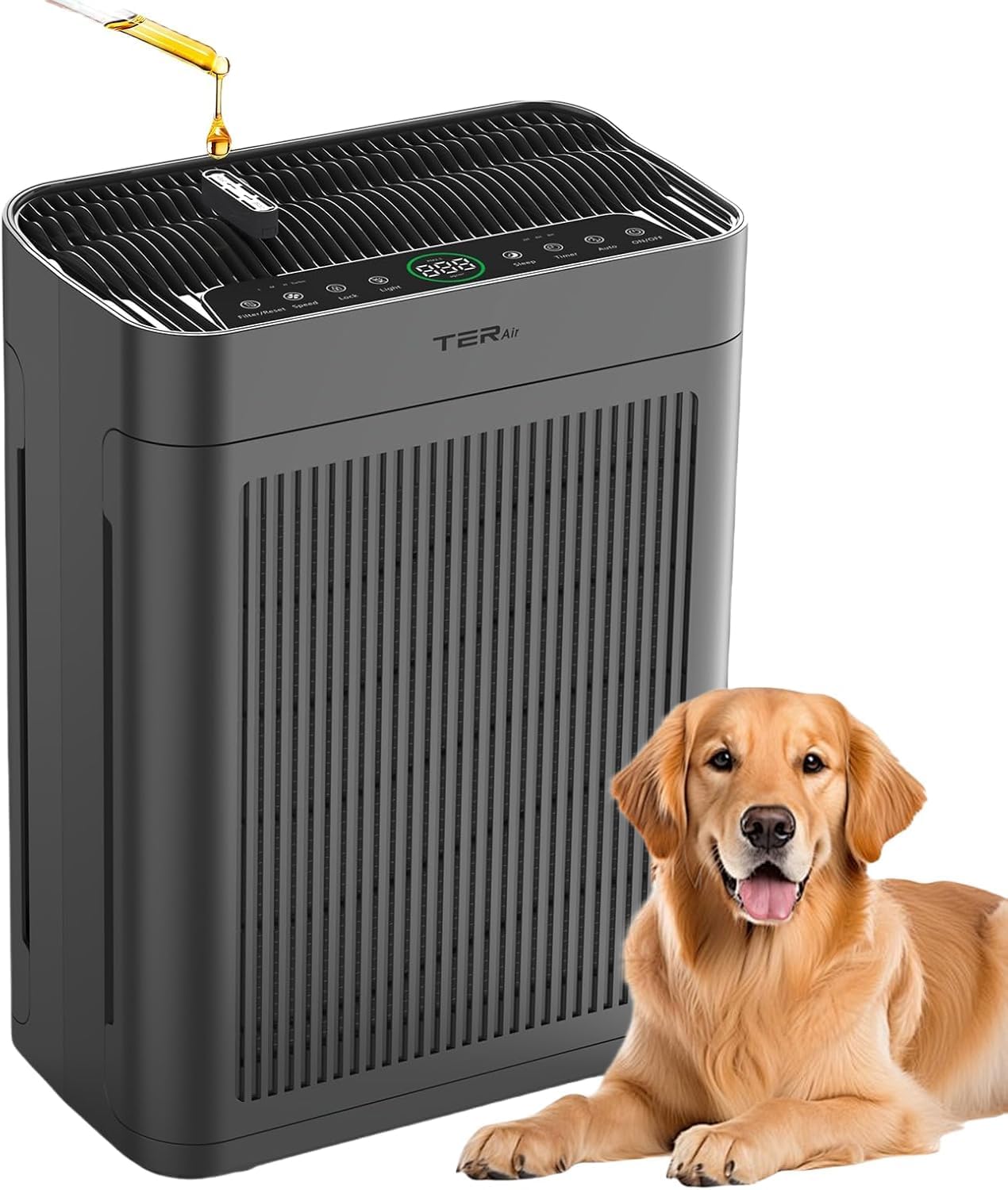 Air Purifier MK-AP01 for Large Rooms up to 3000 sq ft, H13 HEPA, PM2.5 Sensor, Dual Air Intake, Washable Filter, Ultra-Quiet 22dB for Pets, Smoke & Allergies