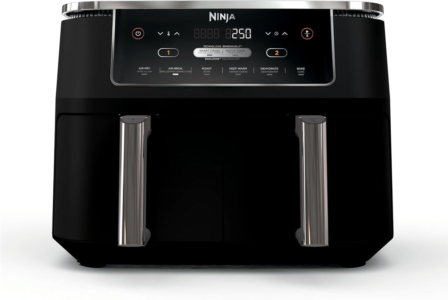 Ninja Foodi 10-qt. 6-in-1 DualZone XL Air Fryer, 2 Independent Baskets, Black, DZ302C (Canadian Version)