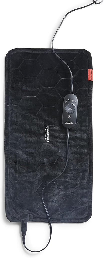 Sunbeam AdvancedHeat Heating Pad for Pain Relief of Back, Neck and Shoulders, King Size, Black