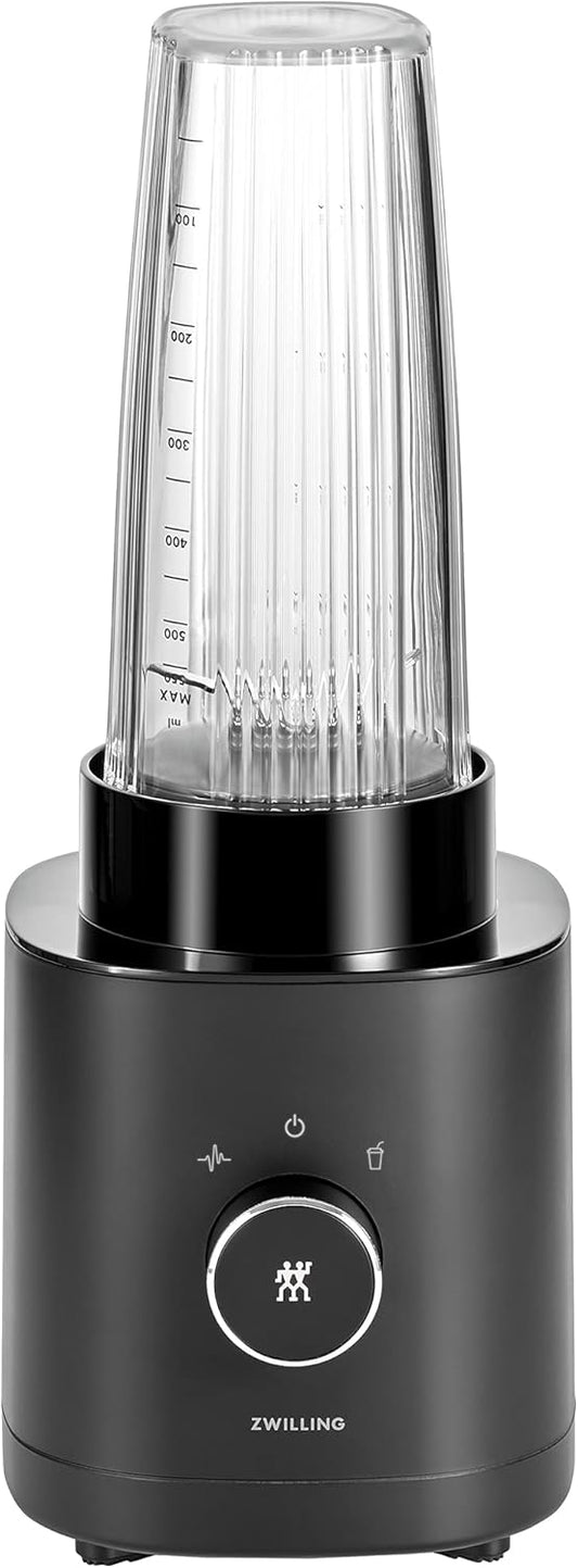 ZWILLING Enfinigy Personal Blender, 20 oz BPA-Free Travel Cup, Piranha Blade, Smoothie & Shake Blender, Black