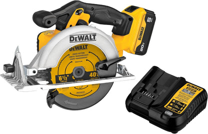 DEWALT 20V MAX* 6-1/2-Inch Circular Saw Kit, 5.0-Ah (DCS391P1)