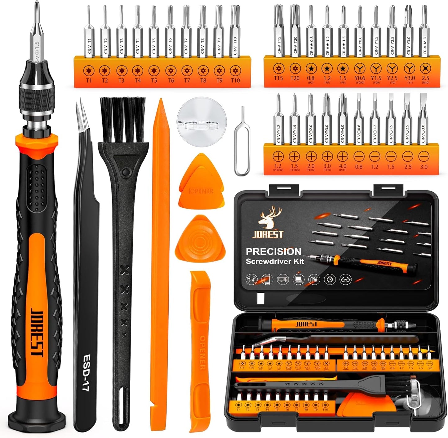 38-Piece Precision Screwdriver Set – Electronics Repair Kit with CR-V Bits
