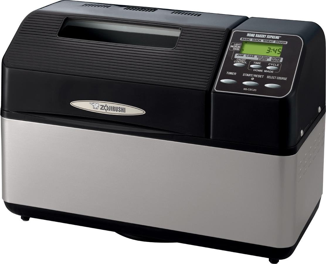 Zojirushi Home Bakery Supreme Bread Maker BB-CEC20, 2lb Bread Machine with 10 Pre-Programmed Settings & Delay Timer