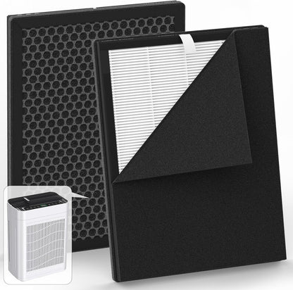 MK-AP01 Replacement Air Purifier Filter 2-Pack for TER Air, True HEPA, Activated Carbon, Washable Pre-Filter