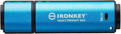 Kingston IronKey Vault Privacy 50 USB-C 128GB Flash Drive – FIPS 197 Encrypted