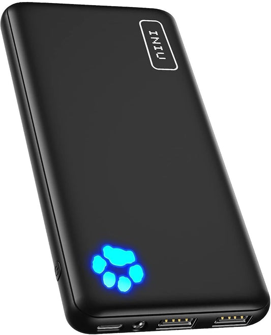 10000mAh Slim USB-C Power Bank with Fast Charging & Flashlight
