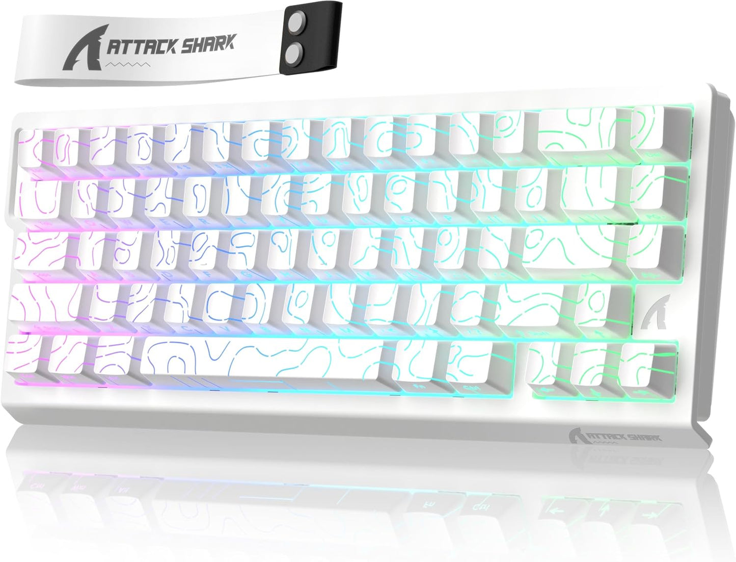 X68 HE 8000Hz Rapid Trigger Magnetic Gaming Keyboard – 0.01mm RT, RGB, 60% - White Contours