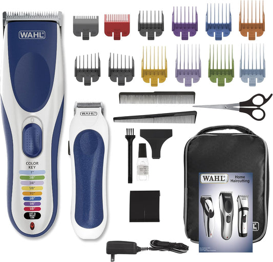 Wahl Canada Color Pro Hair Clippers for Men – Cord/Cordless Hair Cutting Kit with Color-Coded Guide Combs, Detail Trimmer, Worldwide Voltage & Storage Case