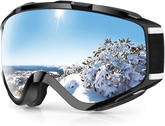 OTG (Over-the-Glasses) Design Ski & Snowboard Goggles for Men, Women & Youth with 100% UV Protection