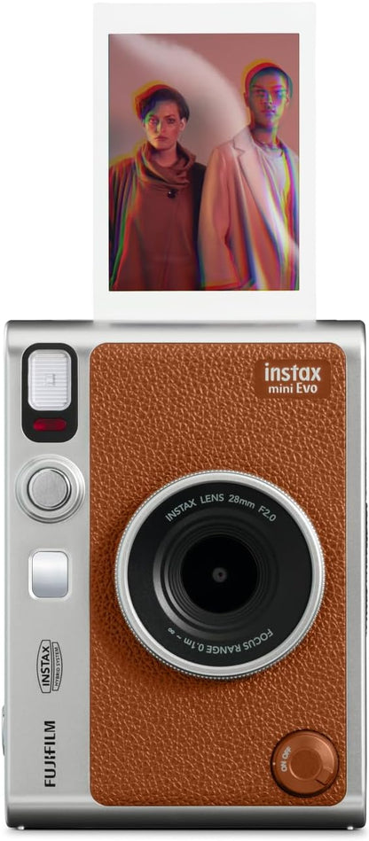 Fujifilm INSTAX Mini Evo Hybrid Instant Camera - Brown