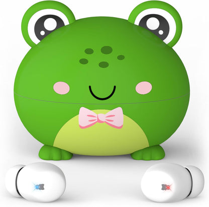 Kids Wireless Earbuds with 85dB Volume Limit, Bluetooth 5.3 & 30H Playtime (FROG)