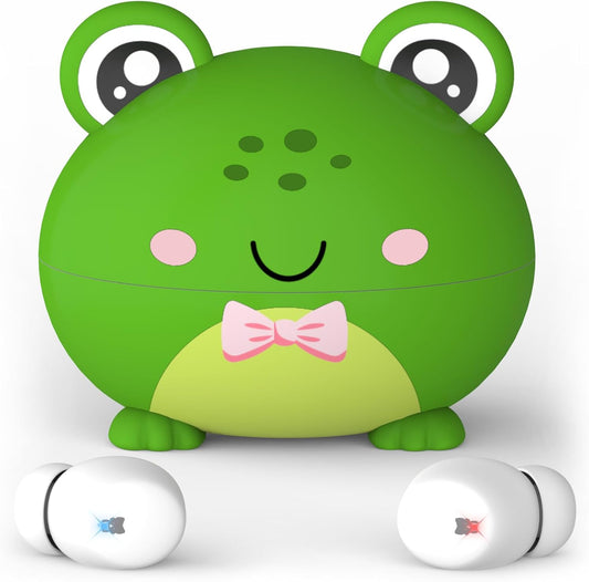 Kids Wireless Earbuds with 85dB Volume Limit, Bluetooth 5.3 & 30H Playtime (FROG)