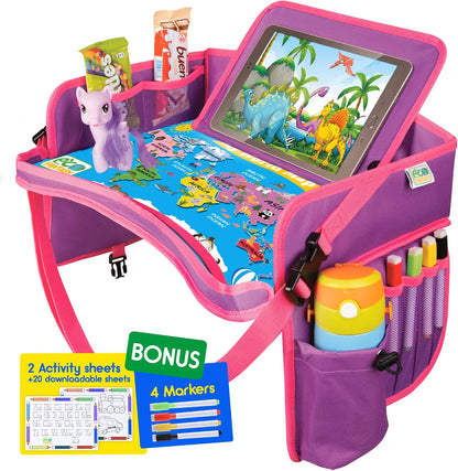 Toddler & Kids Travel Tray for Car Seats and Airplanes - Essential Lap Desk for Road Trips and Activities