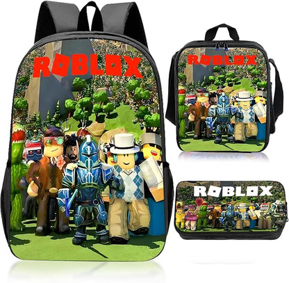 Kids Backpack Set with Lunch Bag & Pencil Case – Cartoon Toddler School Bag