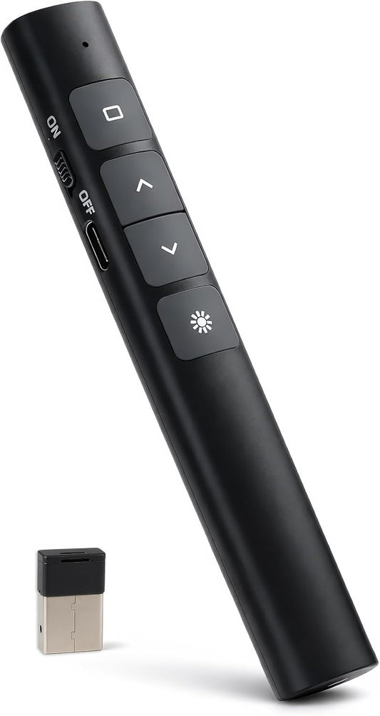 Wireless Rechargeable Presentation Clicker with Laser Pointer