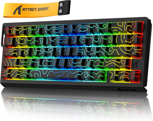 X68 HE 8000Hz Rapid Trigger Magnetic Gaming Keyboard – 0.01mm RT, RGB, 60% - Black Contours