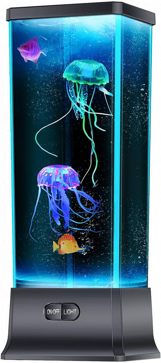 Jellyfish Lava Lamp, Night light for kids Design for Home, Office, and Room Decor. (Black)