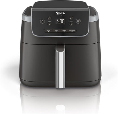 Ninja Air Fryer Pro 4in1, 5 QT (4.7 L) Capacity, Air Fry, Roast, Bake, Reheat, Dehydrate, Roast, Crisp Technology, Nonstick Basket & Crisper Plate, Grey, AF141C (Canadian Version)