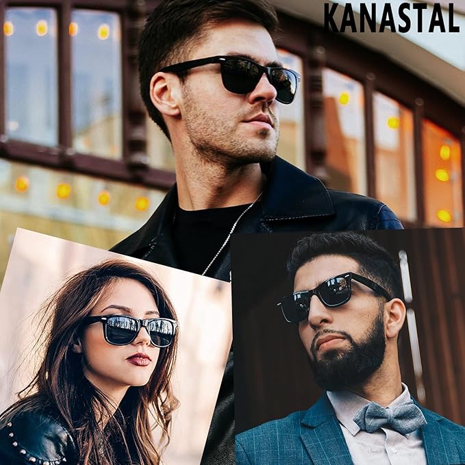 KANASTAL Sunglasses for Women Men Polarized Sun Glasses UV400 Protection Square Frame Shades