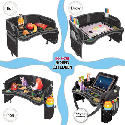 Toddler & Kids Travel Tray for Car Seats and Airplanes - Essential Lap Desk for Road Trips and Activities