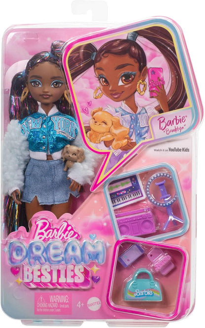 Barbie Dream Besties Playset, “Brooklyn” Fashion Doll with 9 Music-Themed Accessories