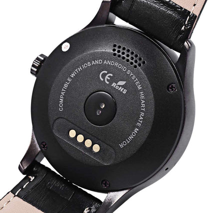 ULTREND Executive Leather Strap Bluetooth Smart Watch with Heart Rate Monitor