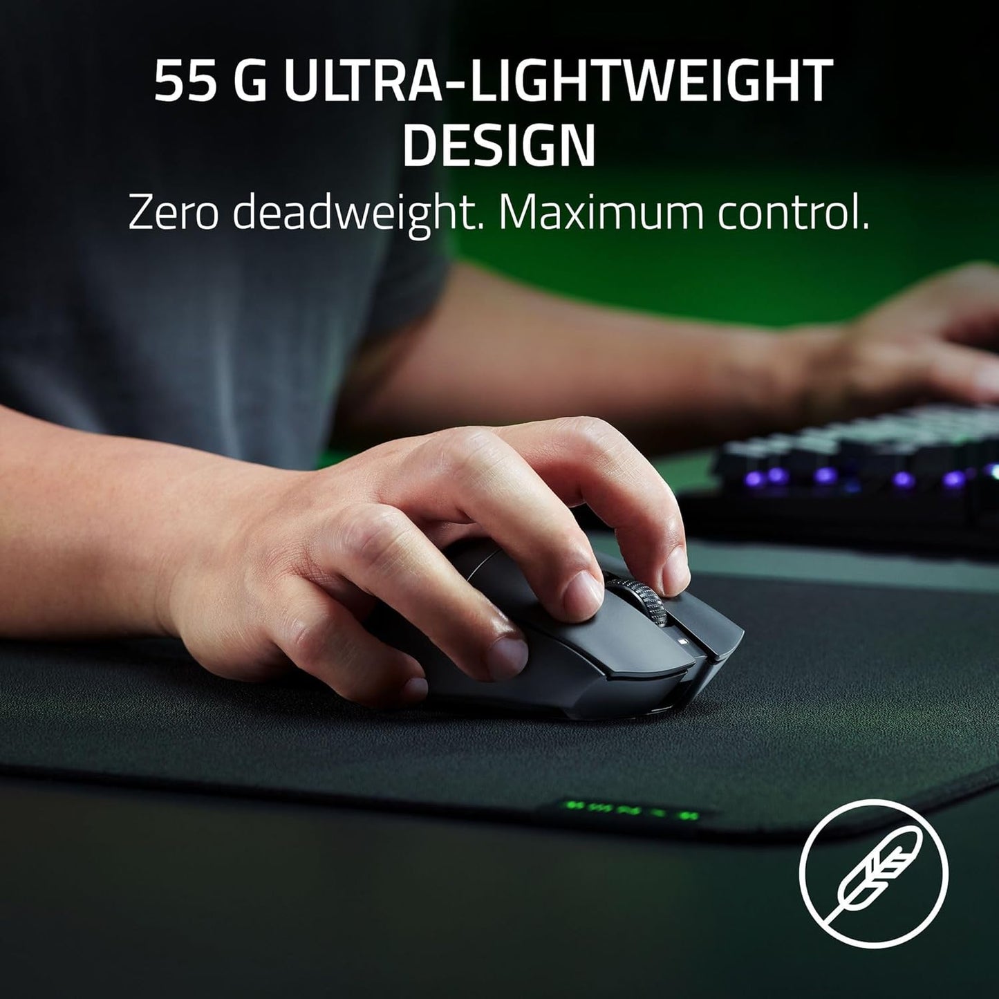 Razer DeathAdder V3 HyperSpeed Wireless Gaming Mouse – 26K DPI, 55g, Black