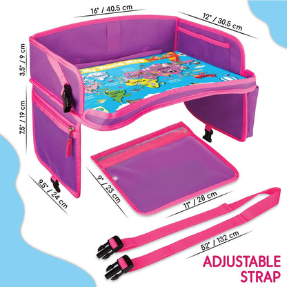 Toddler & Kids Travel Tray for Car Seats and Airplanes - Essential Lap Desk for Road Trips and Activities
