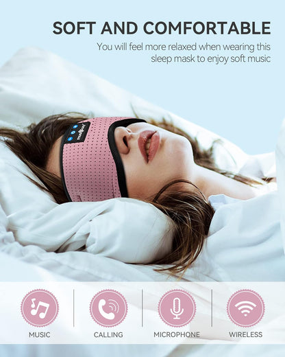 Bluetooth Sleep Headphones Eye Mask – Wireless Music Sleeping Headband for Travel, Office, Relaxation & Gifts for Her