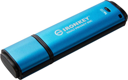 Kingston IronKey Vault Privacy 50 USB-C 128GB Flash Drive – FIPS 197 Encrypted