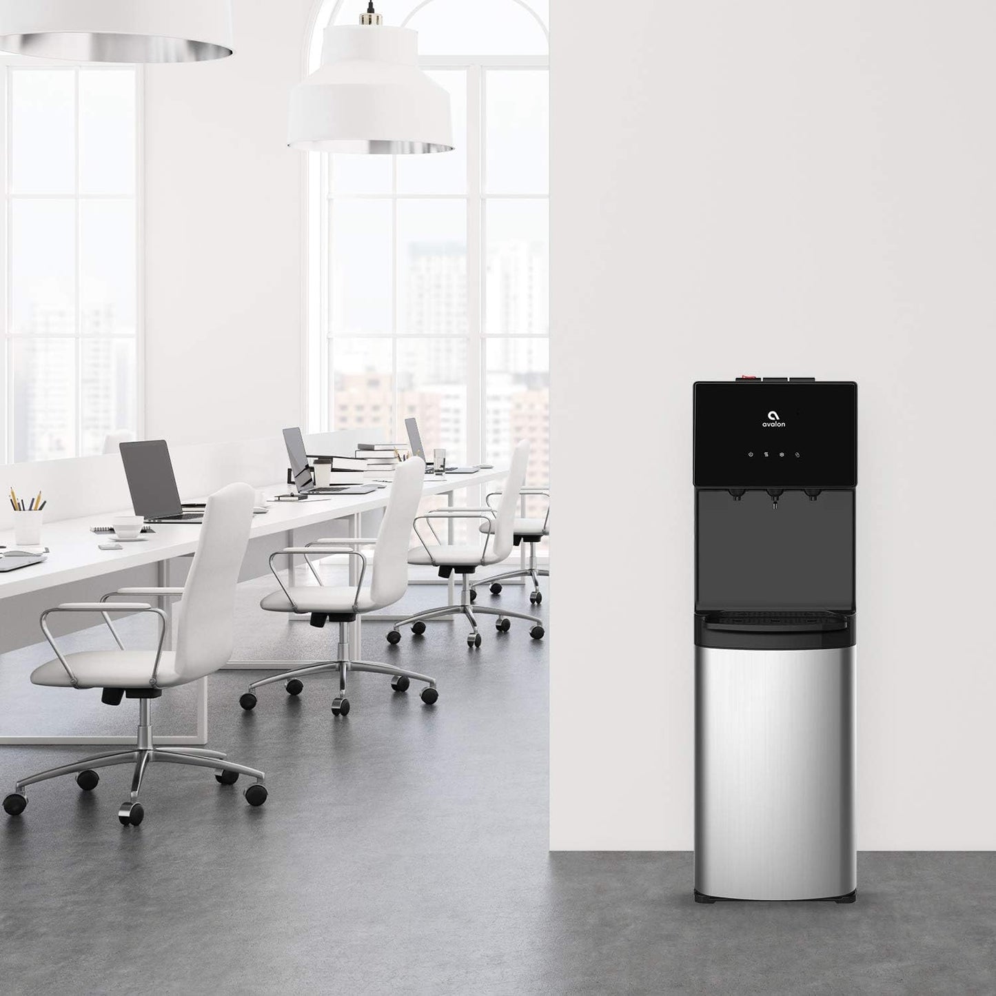 Avalon Bottom Loading Water Cooler Water Dispenser, 3 Temperature, UL/Energy Star Approved, Black & Stainless Steel