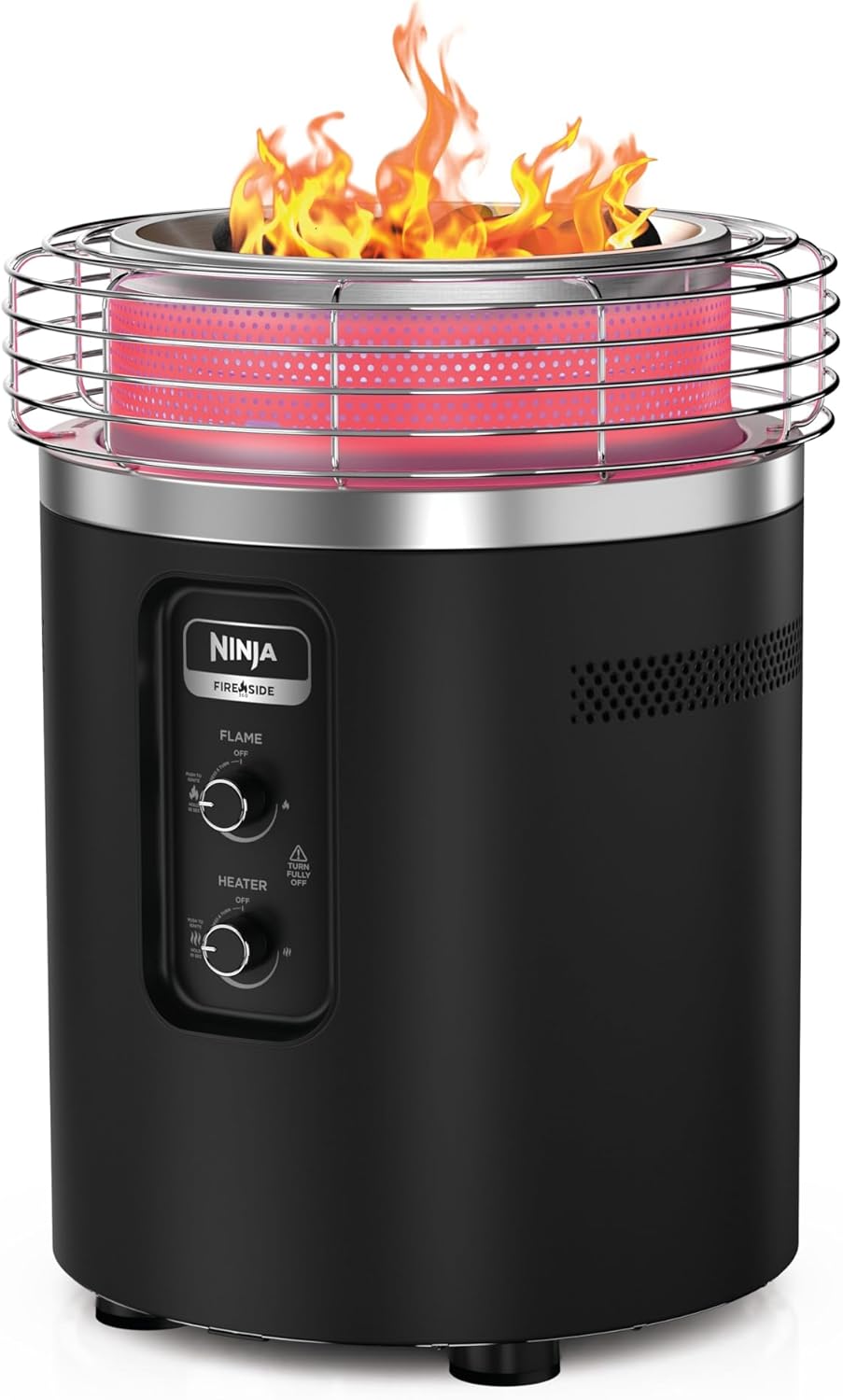 Ninja Fireside360 OF101C Smokeless Outdoor Fire Pit & Patio Heater, 80,000 BTU Propane Heater with Flame & Heat Modes