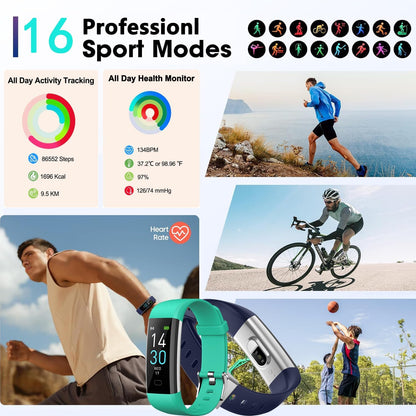 Fitness Tracker Watch with Heart Rate & Sleep Monitor, Step Counter, Calorie Tracker & Multi-Sport Modes for Android & iOS (GREEN)